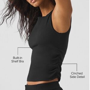 ALO Yoga Black Ribbed En Pointe Tank